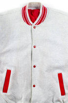 Vintage Red & Gray Snap Bomber Jacket