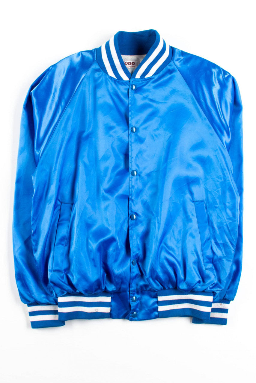 Vintage Satin Snap Button Bomber Jacket