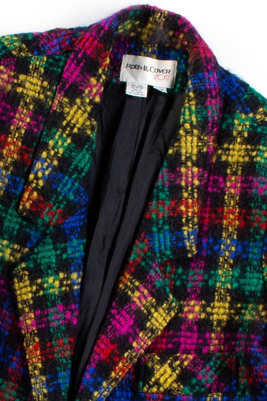 Vintage Rainbow Plaid Blazer