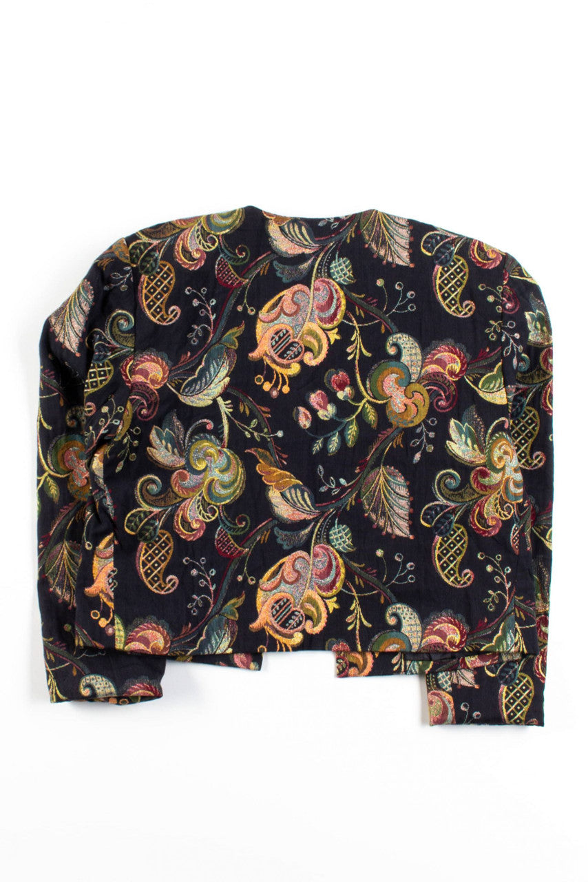 Vintage Floral Open Lightweight Jacket