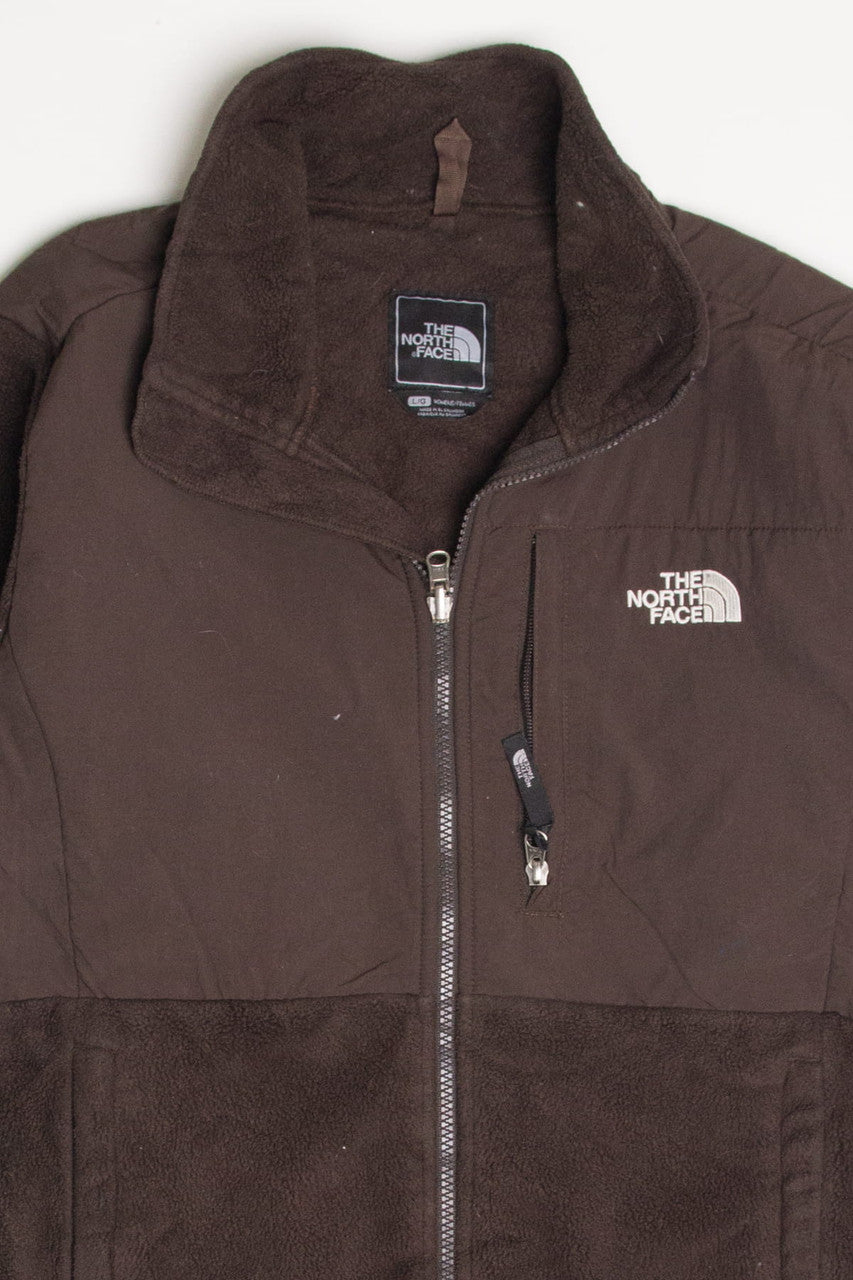 Brown The North Face Fleece Zip Up Jacket