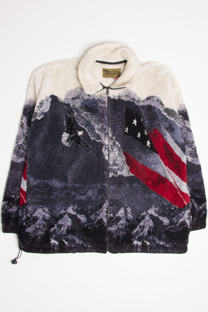 American Bald Eagle USA Fuzzy Jacket