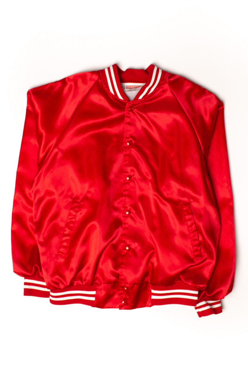 Vintage Nebraska Cornhuskers Satin Varsity Jacket (1980s)