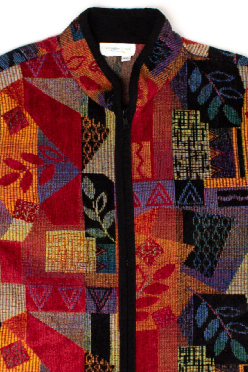 Vintage Patchwork Leaves Lightweight Jacket (1990s)