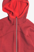 Red Hooded Fleece Lined Lightweight Jacket