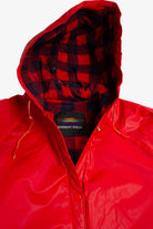 Vintage Red Flannel Lined Rain Jacket