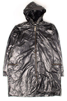 Vintage Glossy Gray Vinyl Rain Jacket