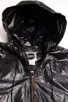 Vintage Glossy Gray Vinyl Rain Jacket