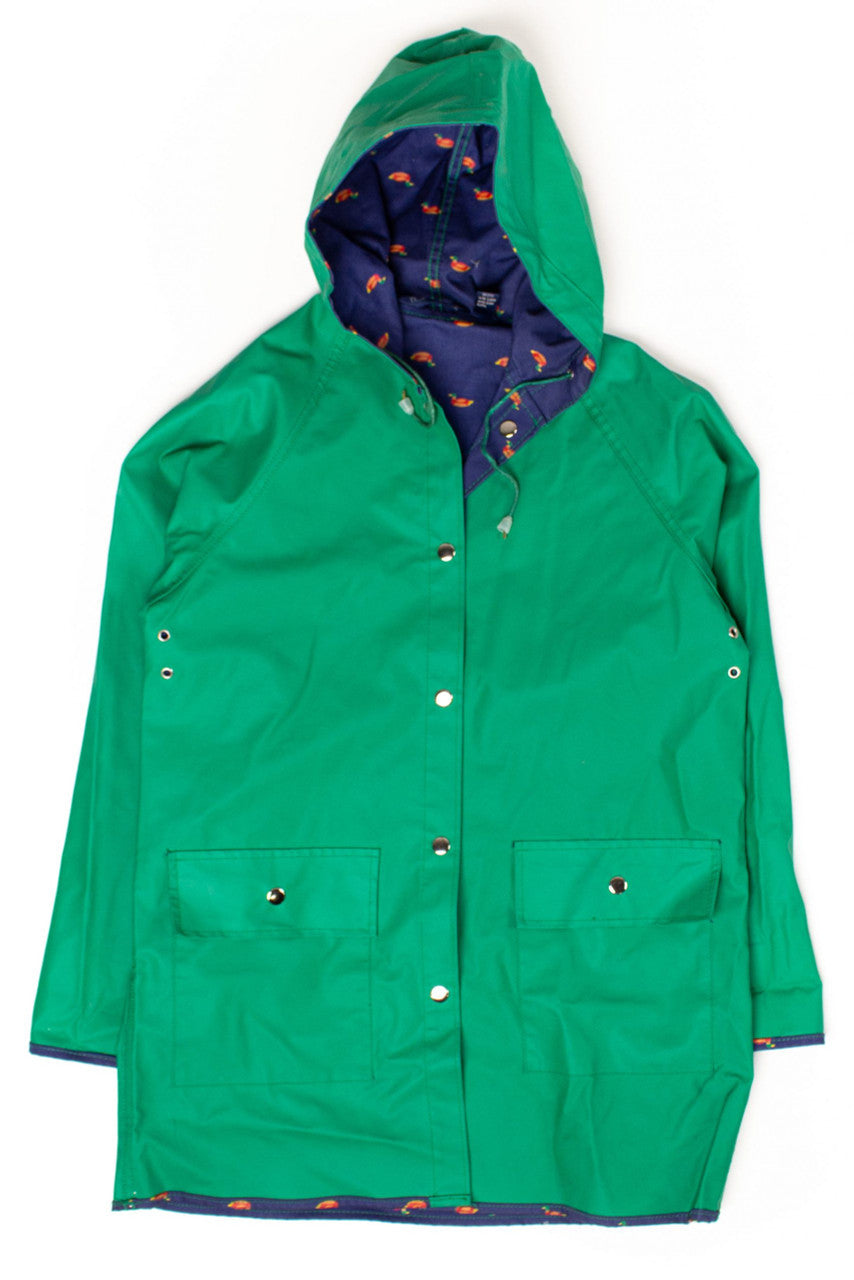 Vintage Green Ducks Rain Jacket
