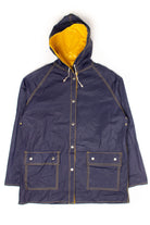 Vintage Yellow & Navy Reversible Rain Jacket