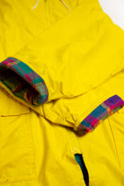 Vintage Yellow Pastel Plaid Insulated Rain Jacket
