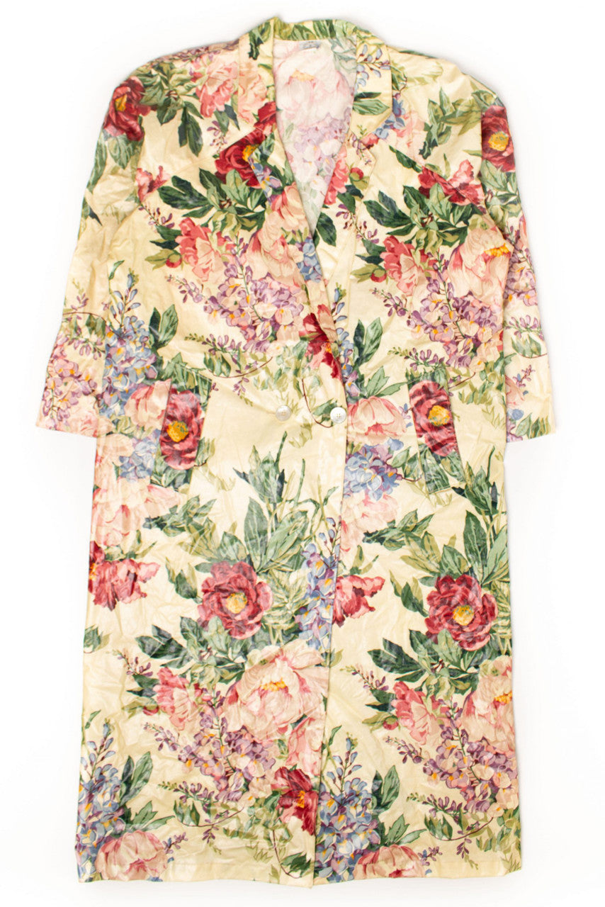 Vintage Floral Trench Rain Coat