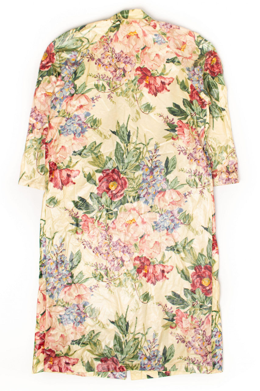 Vintage Floral Trench Rain Coat