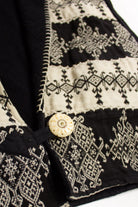 Vintage Black & White Pattern Cropped Jacket