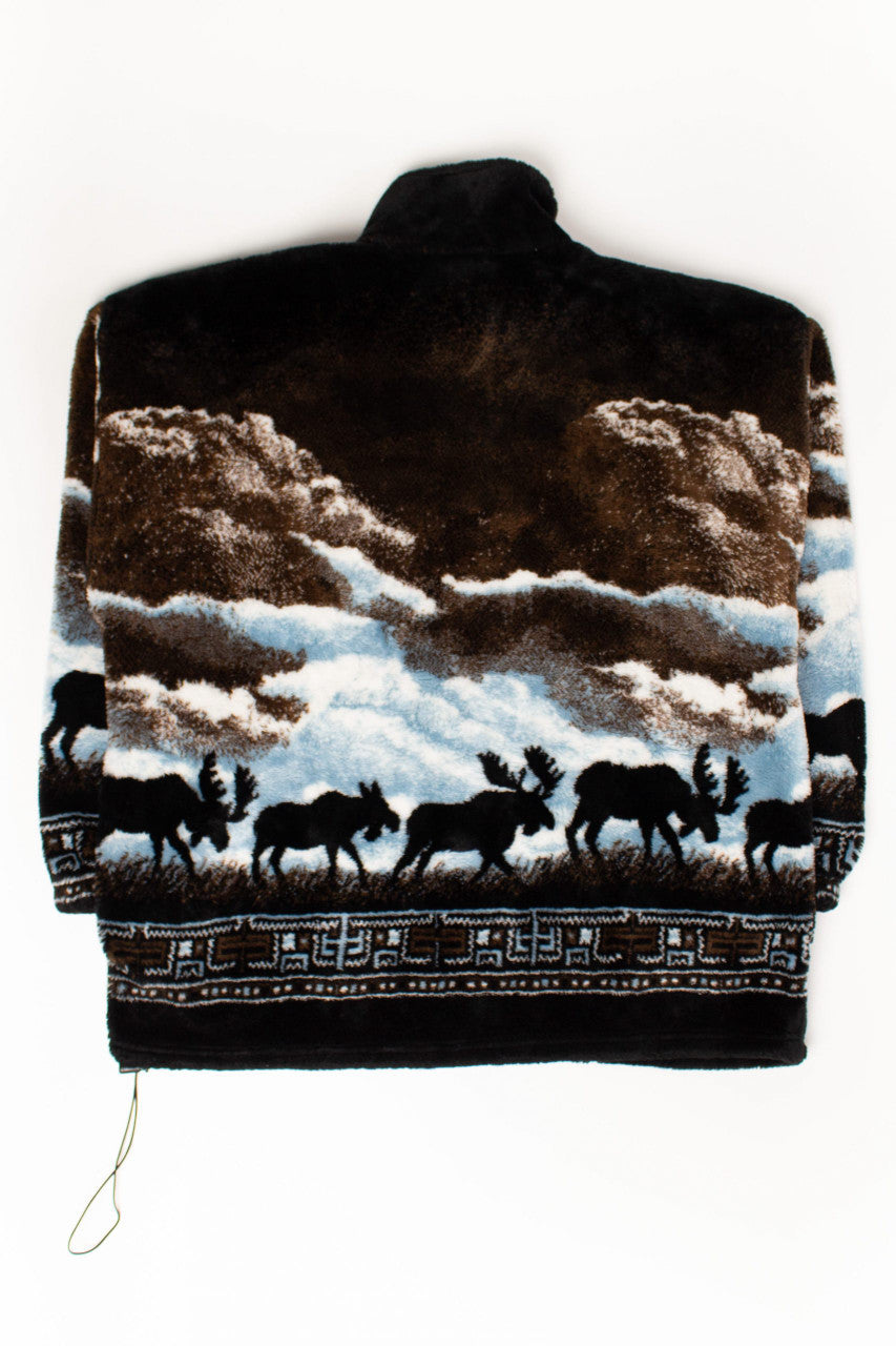 Vintage Fleece Moose Lightweight Jacket