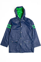 Blue and Green Rain Jacket