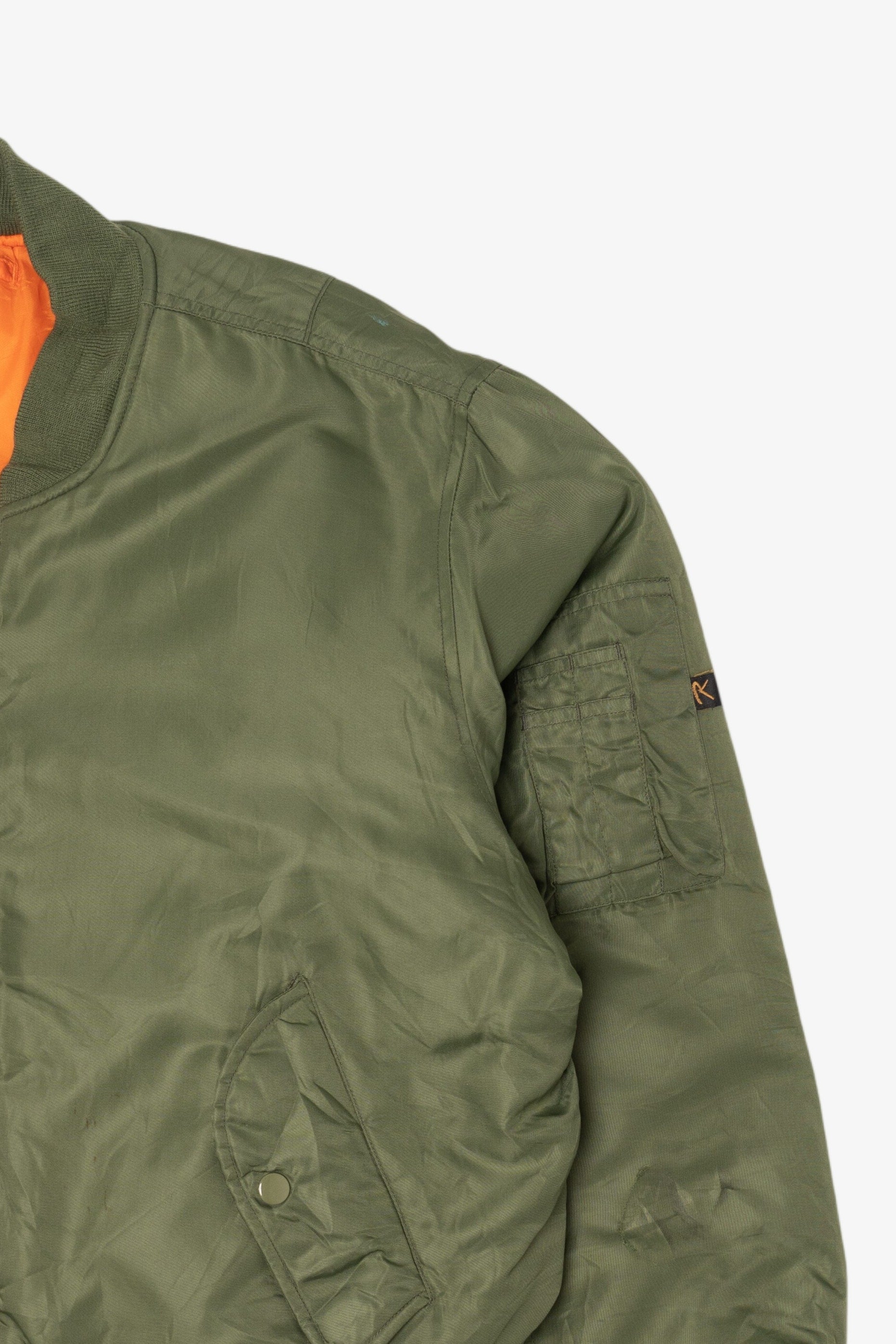 Vintage Olive Ultra Force MA-1 Flight Bomber Jacket (1980s)