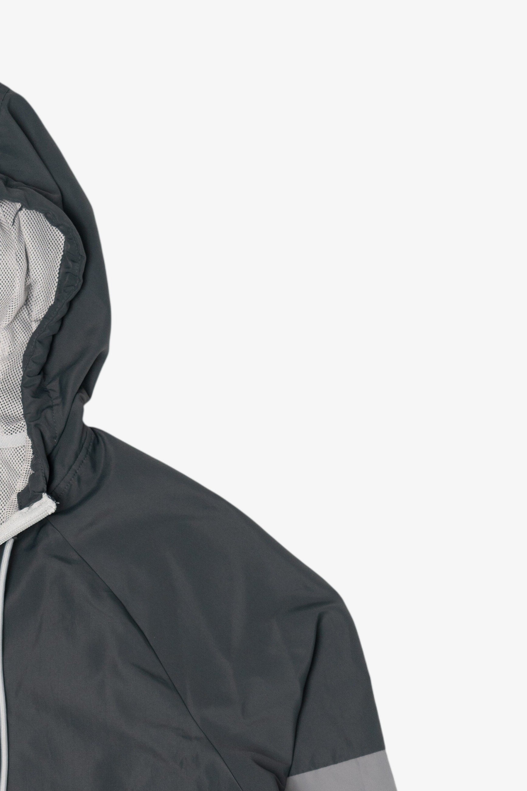 Gray Athletic Works Hooded Windbreaker Jacket