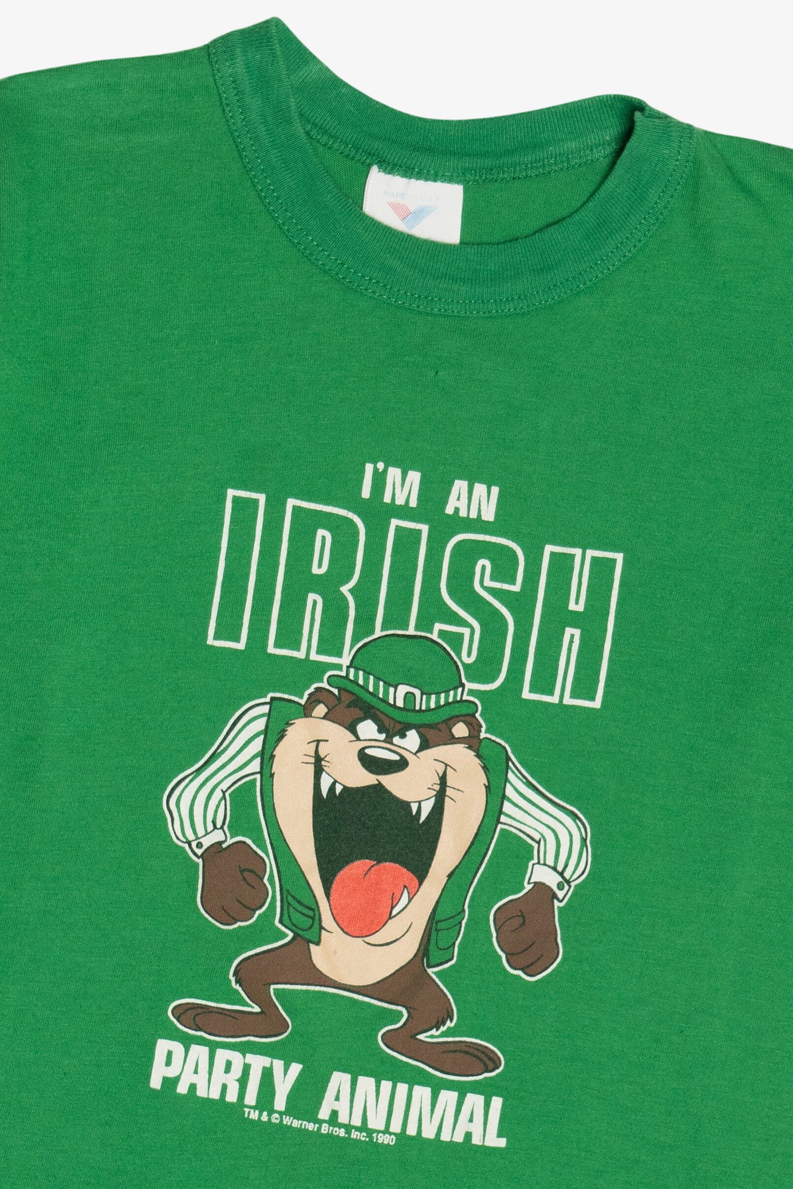 Vintage Taz "I'm An Irish Party Animal" Looney Tunes T-Shirt (1990s)