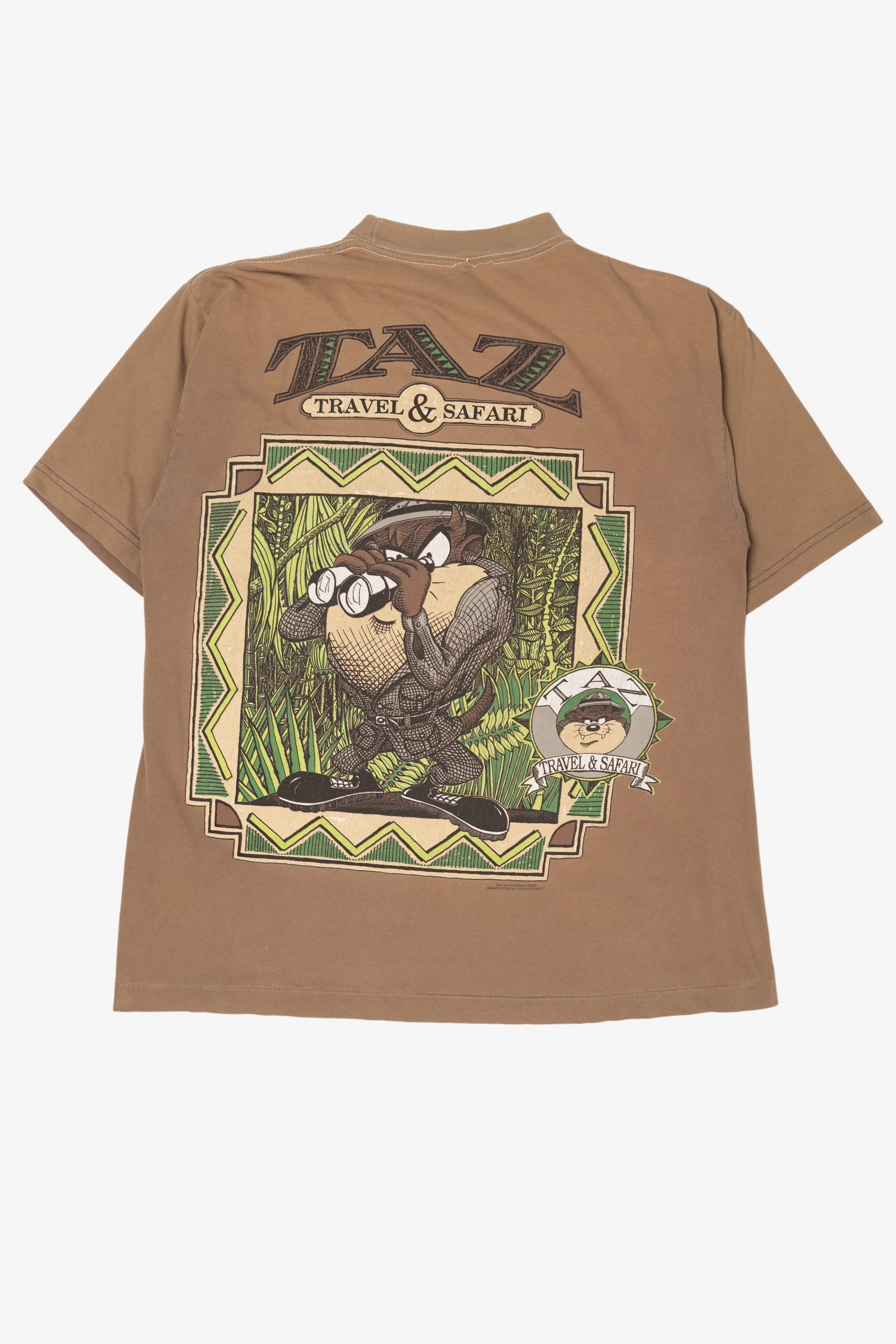 Vintage Taz Travel And Safari Looney Tunes T-Shirt (1990s)