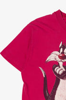 Vintage Pink Sylvester And Tweety Looney Tunes T-Shirt (1990s)