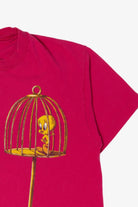 Vintage Pink Sylvester And Tweety Looney Tunes T-Shirt (1990s)