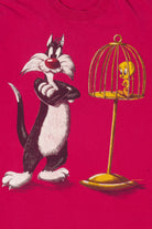 Vintage Pink Sylvester And Tweety Looney Tunes T-Shirt (1990s)