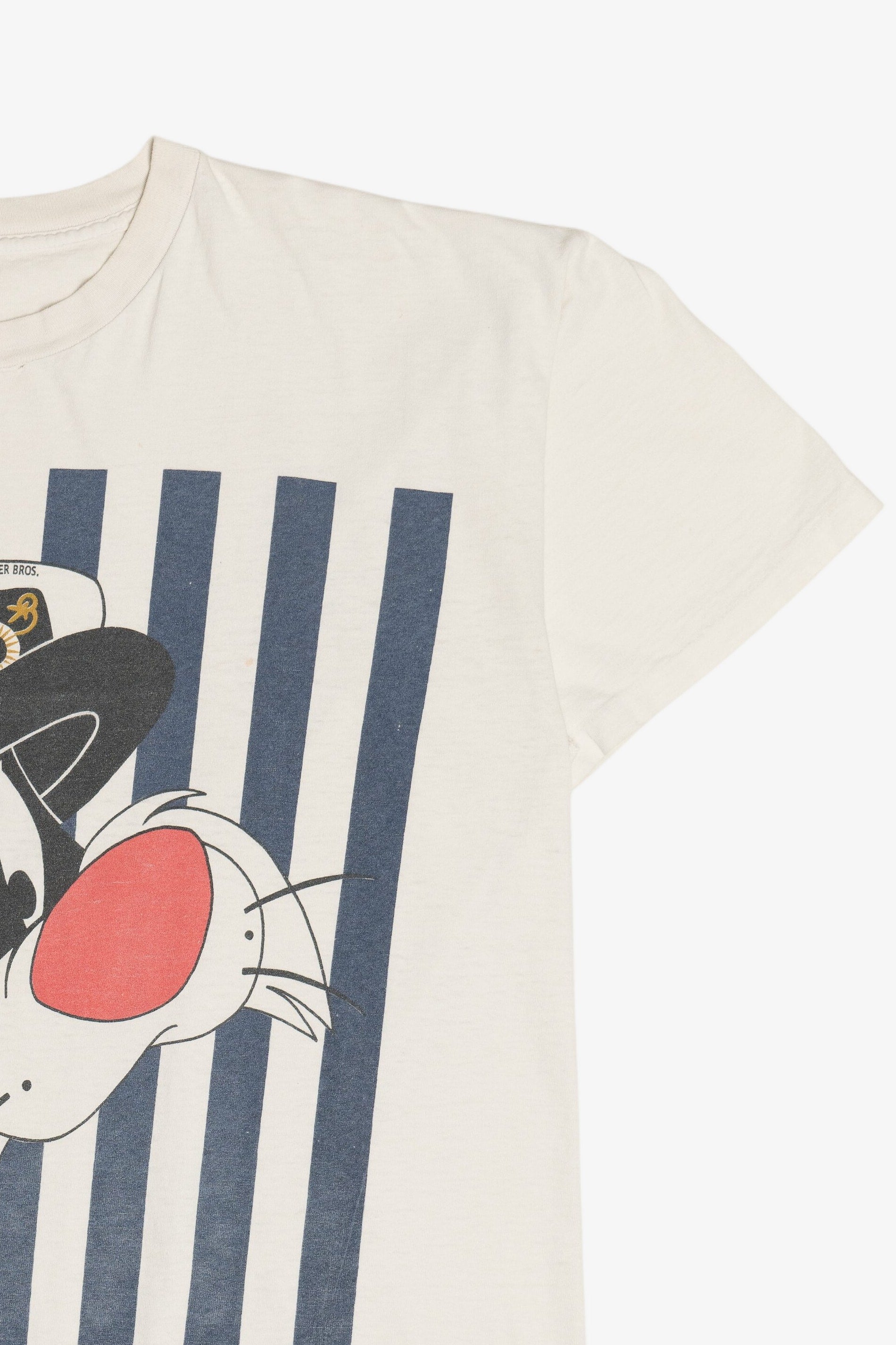 Vintage Distressed Sylvester Boat Captain Hat Looney Tunes T-Shirt (1990s)