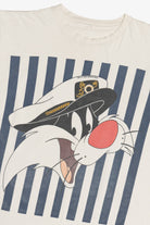 Vintage Distressed Sylvester Boat Captain Hat Looney Tunes T-Shirt (1990s)