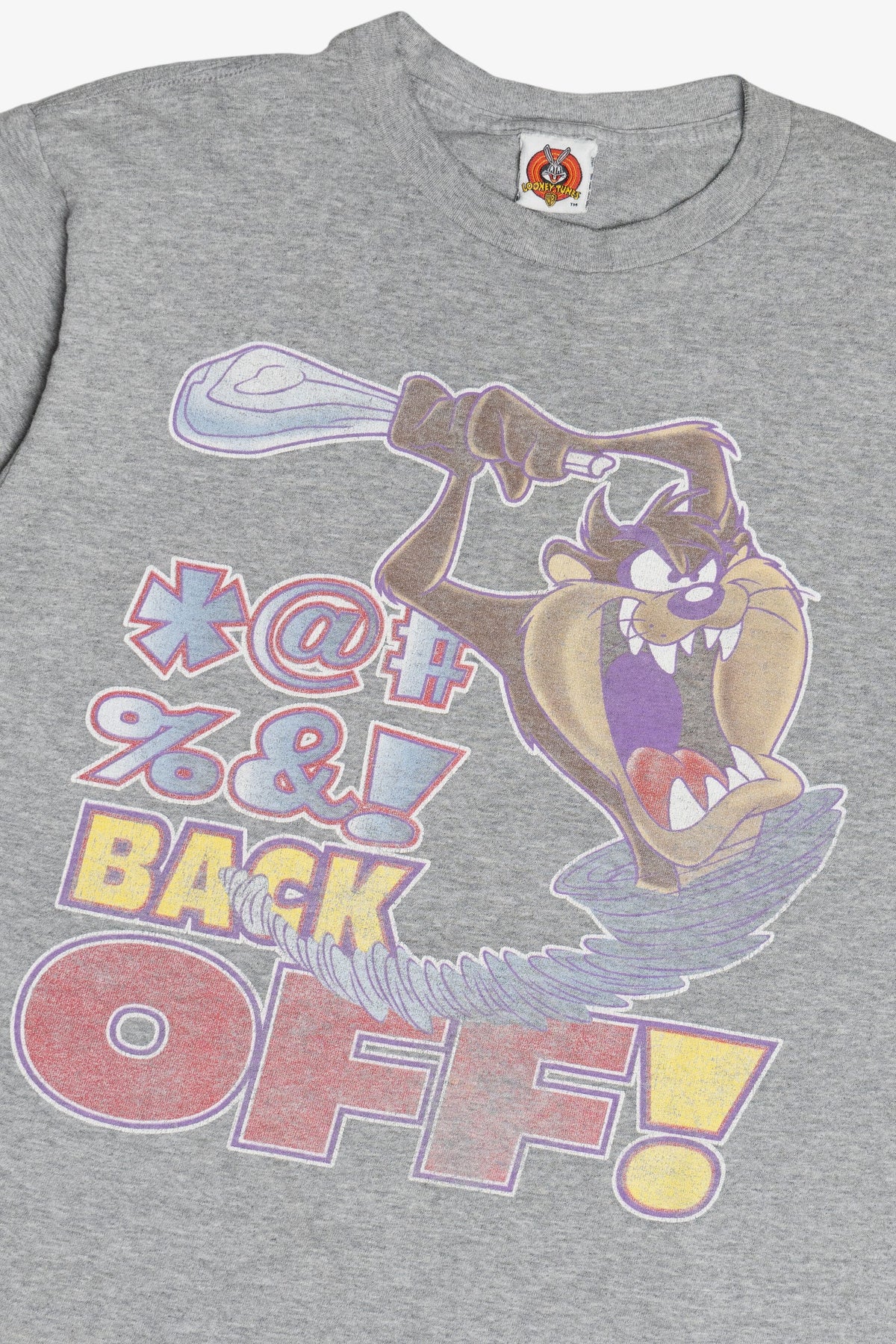 Vintage Taz "Back Off" Looney Tunes Distressed T-Shirt (2000s)
