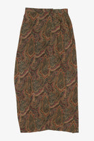 Vintage Olive Paisley Pattern Van Heusen Maxi Skirt (1990s)