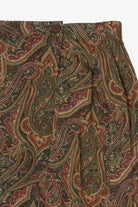 Vintage Olive Paisley Pattern Van Heusen Maxi Skirt (1990s)