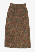 Vintage Olive Paisley Pattern Van Heusen Maxi Skirt (1990s)