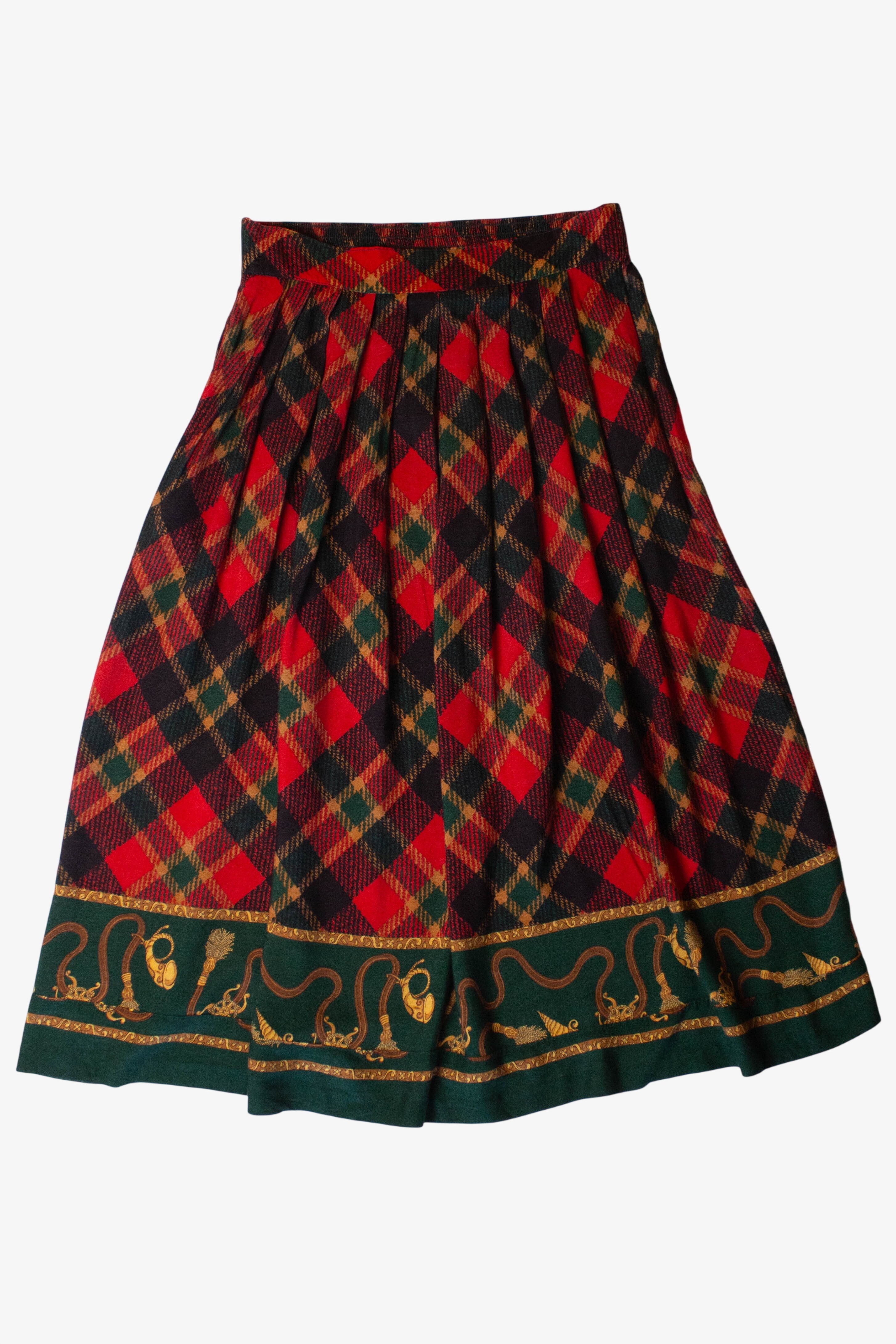Vintage Red Plaid Maxi Skirt (1990s)