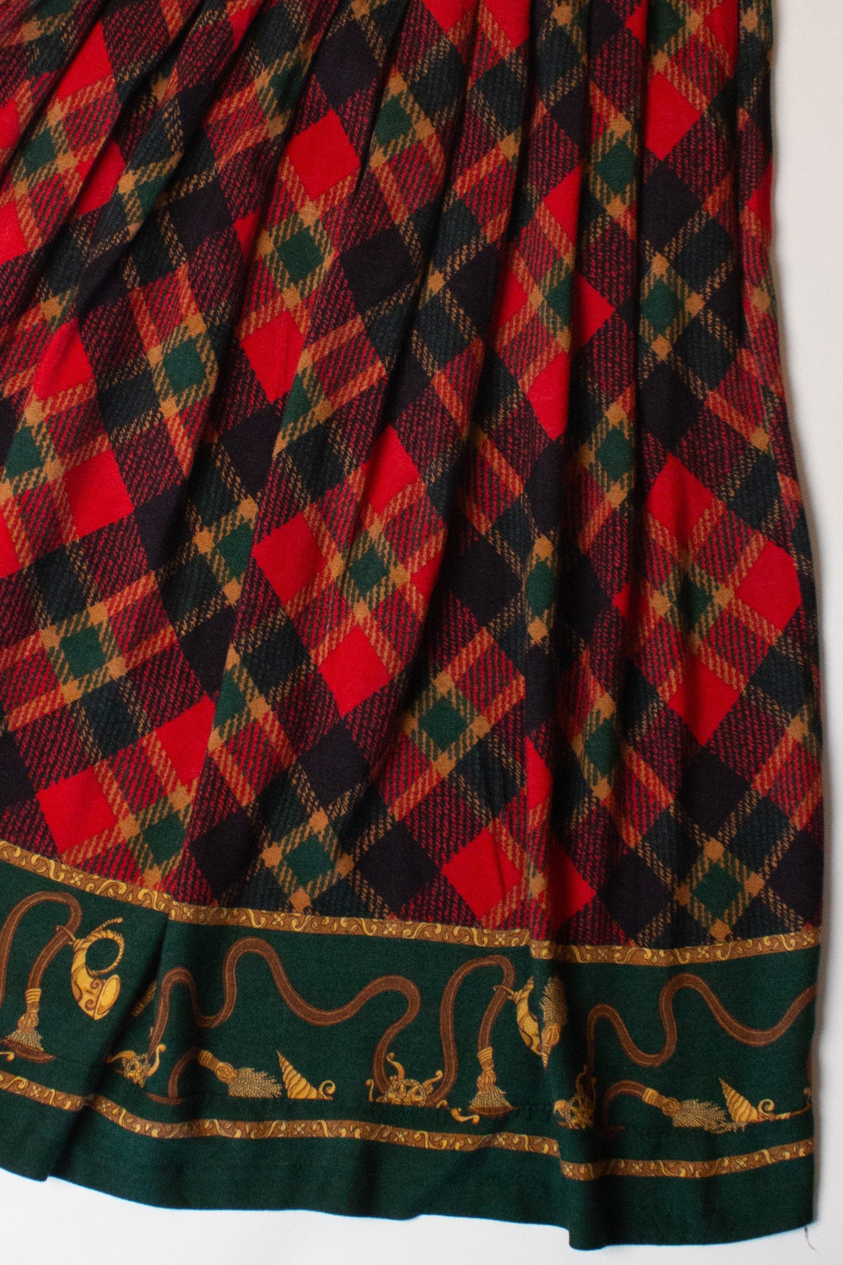 Vintage Red Plaid Maxi Skirt (1990s)