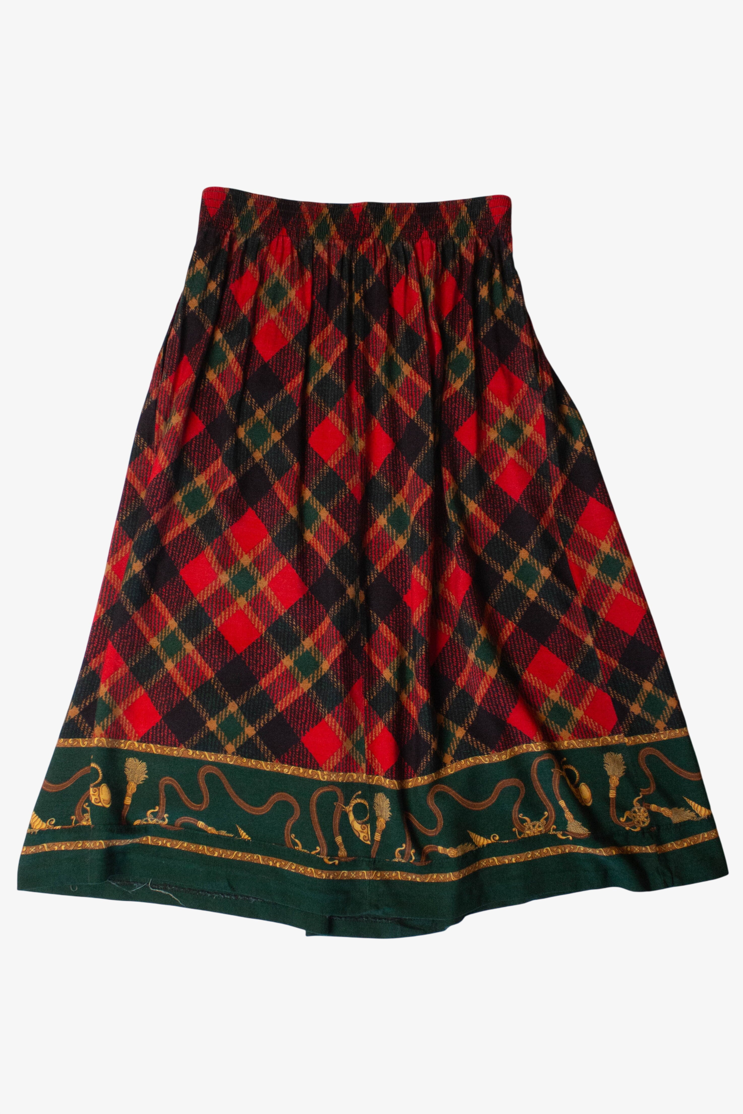 Vintage Red Plaid Maxi Skirt (1990s)