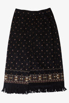 Black Fringe Wrap Maxi Skirt (2000s)