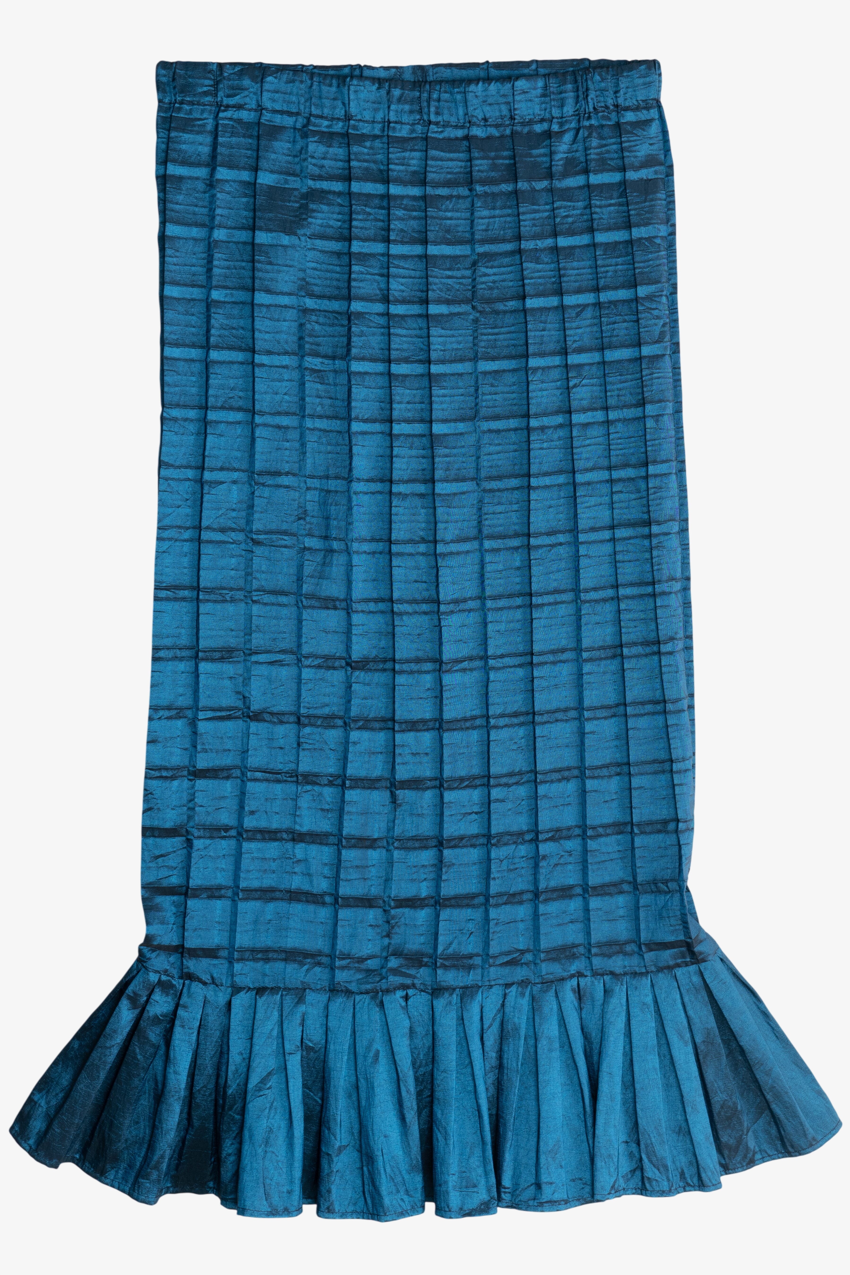 Vintage Mashiah Iridescent Peplum Hem Maxi Skirt Bottom (2000s)