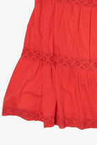 Vintage Red St. John's Bay Tiered lace Trim Skirt (1990s)