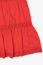 Vintage Red St. John's Bay Tiered lace Trim Skirt (1990s)