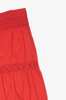 Vintage Red St. John's Bay Tiered lace Trim Skirt (1990s)