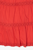 Vintage Red St. John's Bay Tiered lace Trim Skirt (1990s)