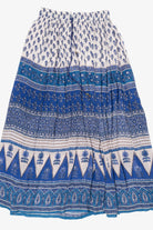 Blue And White Cute Options Tiered Pattern Flowy Skirt
