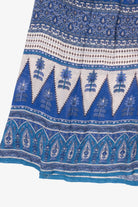 Blue And White Cute Options Tiered Pattern Flowy Skirt