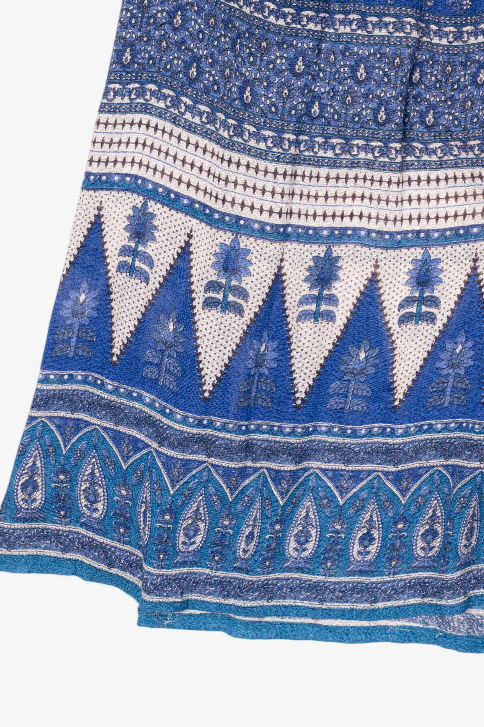 Blue And White Cute Options Tiered Pattern Flowy Skirt