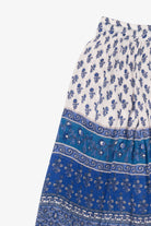 Blue And White Cute Options Tiered Pattern Flowy Skirt