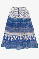 Blue And White Cute Options Tiered Pattern Flowy Skirt