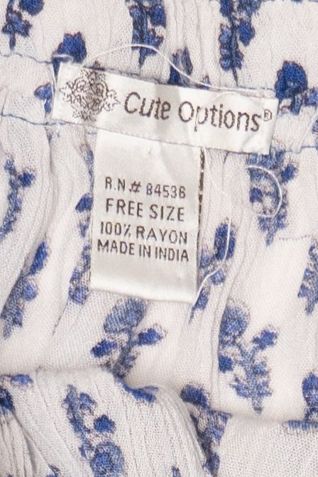 Blue And White Cute Options Tiered Pattern Flowy Skirt