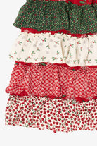 Vintage Patchwork Holiday Tiered Maxi Skirt (1990s)