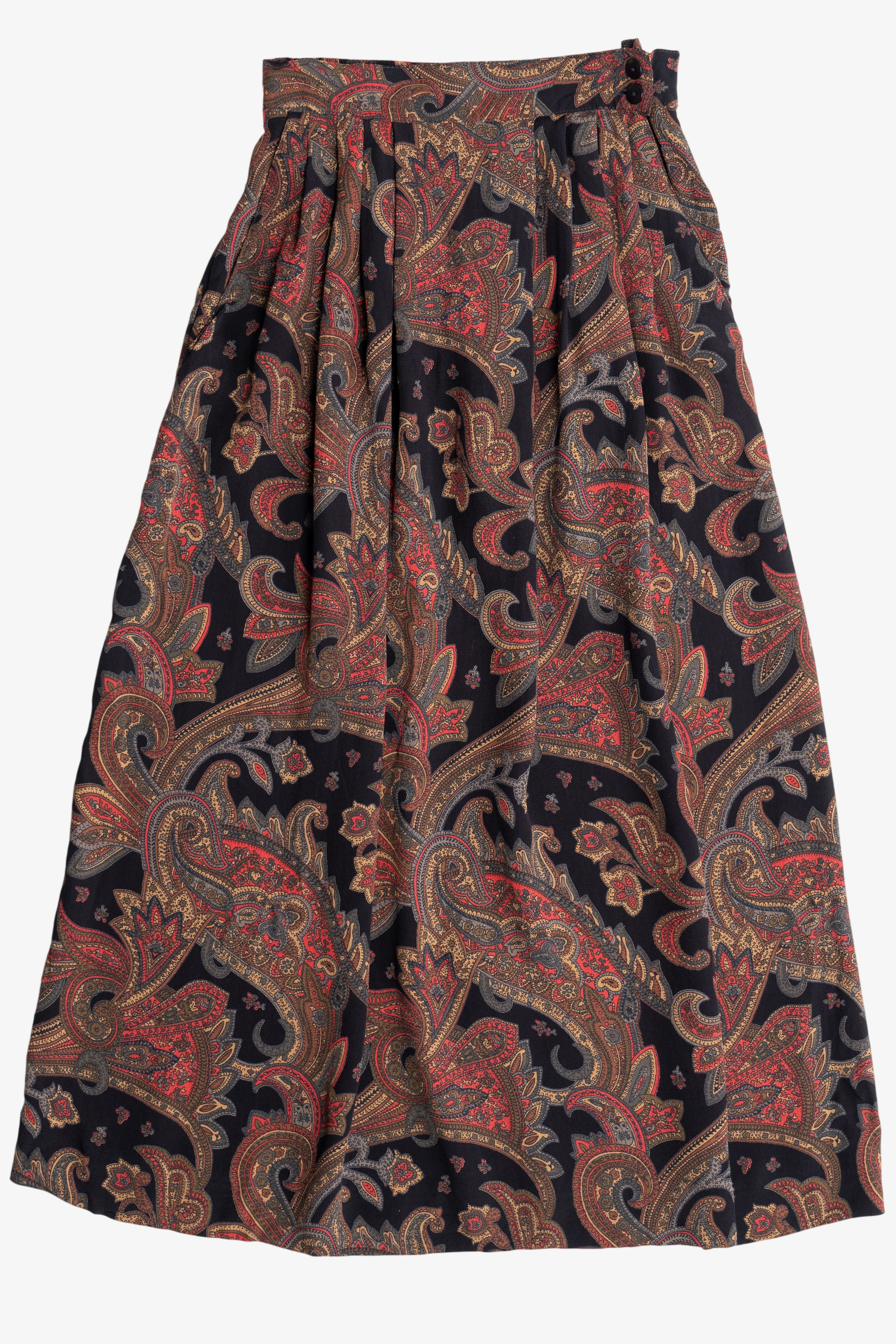 Vintage Paisley Maxi Skirt (1980s)